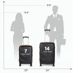 TILYMOL Black Hardside 2-Piece Luggage Set