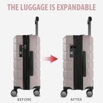 KROSER Expandable 20-Inch Carry-On Luggage with Wheels