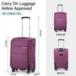Hanke 20" Expandable Carry-On Softside Luggage (Purple)