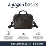 Amazon Basics 14-Inch Laptop Shoulder Bag, Black