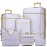 Lavender 6-Piece Expandable Luggage Set with Duffel