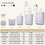 Lavender 6-Piece Expandable Luggage Set with Duffel