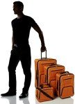 Rockland Journey Expandable Orange Luggage Set - 4 Pieces