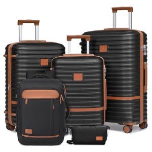 Expandable 5-Piece Lightweight Hard Shell Luggage Set