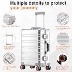 Aluminum Carry-On Luggage with Spinner Wheels
