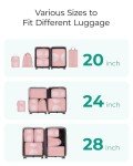 BAGSMART 6-Piece Packing Cube Set, Baby Pink