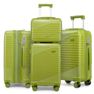 Light Green 4-Piece Expandable Luggage Set