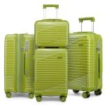 Light Green 4-Piece Expandable Luggage Set
