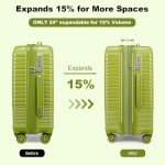 Light Green 4-Piece Expandable Luggage Set