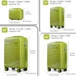 Light Green 4-Piece Expandable Luggage Set