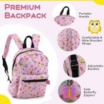 Kids Luggage Set: 5-Piece Pink Owl Spinner