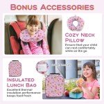 Kids Luggage Set: 5-Piece Pink Owl Spinner