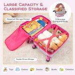 Kids Luggage Set: 5-Piece Pink Owl Spinner