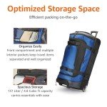 Blue 35" Rolling Duffel Bag with Wheels