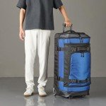 Blue 35" Rolling Duffel Bag with Wheels