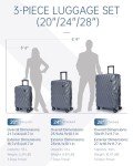 BAGSMART Lightweight 3-Piece Hardside Luggage Set