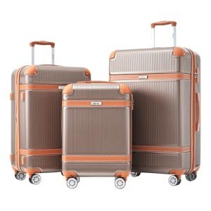Merax 3-Piece Hardshell Luggage Set with 8 Wheels