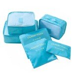 6-Piece Travel Luggage Organizer Set in Blue