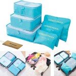 6-Piece Travel Luggage Organizer Set in Blue