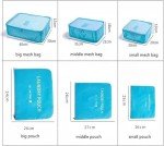 6-Piece Travel Luggage Organizer Set in Blue