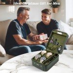 KAMIER Green Leather Travel Watch Organizer Case