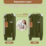 Joyway 5-Piece Expandable Luggage Set, Dark Green