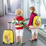 Olakids Yellow Lion Kids Luggage Set with Backpack