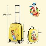 Olakids Yellow Lion Kids Luggage Set with Backpack