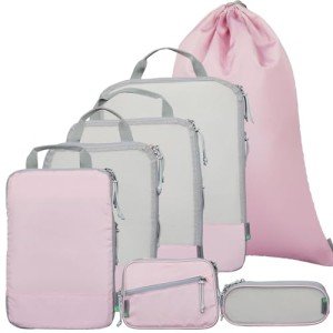 Extra Large Packing Cubes - 7-Piece Set (Pink)