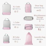 Extra Large Packing Cubes - 7-Piece Set (Pink)