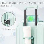 Merax 3-Piece Hardshell Luggage Set, Blue Stripe