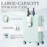 Merax 3-Piece Hardshell Luggage Set, Blue Stripe