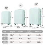 Merax 3-Piece Hardshell Luggage Set, Blue Stripe