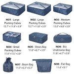 Navy Blue 8-Piece Travel Packing Cube Set