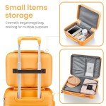 4-Piece Lightweight Hard Shell Luggage Set - Orange
