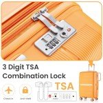 4-Piece Lightweight Hard Shell Luggage Set - Orange