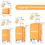4-Piece Lightweight Hard Shell Luggage Set - Orange