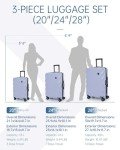 BAGSMART 3-Piece Hardside Luggage Set - Purple