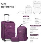 LARVENDER 3-Piece Expandable Softside Carry-On Set