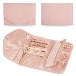 Pink Travel Jewelry Organizer Bag - Foldable & Anti-Tangle