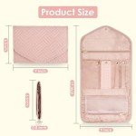 Pink Travel Jewelry Organizer Bag - Foldable & Anti-Tangle
