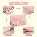 Pink Travel Jewelry Organizer Bag - Foldable & Anti-Tangle