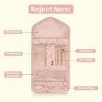 Pink Travel Jewelry Organizer Bag - Foldable & Anti-Tangle