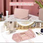 Pink Travel Jewelry Organizer Bag - Foldable & Anti-Tangle
