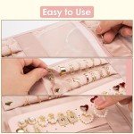 Pink Travel Jewelry Organizer Bag - Foldable & Anti-Tangle