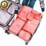 6-Piece Travel Luggage Storage Bag Set - Watermelon Red