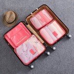 6-Piece Travel Luggage Storage Bag Set - Watermelon Red