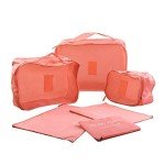 6-Piece Travel Luggage Storage Bag Set - Watermelon Red