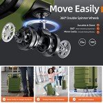 Expandable Olive Green 3-Piece Luggage Set