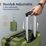 Expandable Olive Green 3-Piece Luggage Set